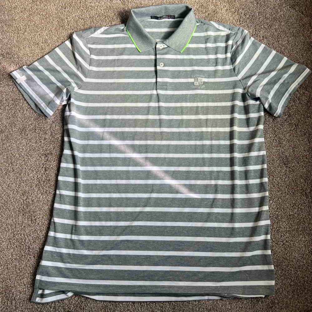 RLX Ralph Lauren Castlewood Country Club Golf Polo Shirt Striped Size Large 0576